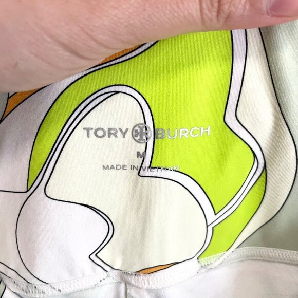 Tory Burch Weightless Printed 7/8 Legging Chartreuse Twisty Flower Size M - Picture 3 of 5